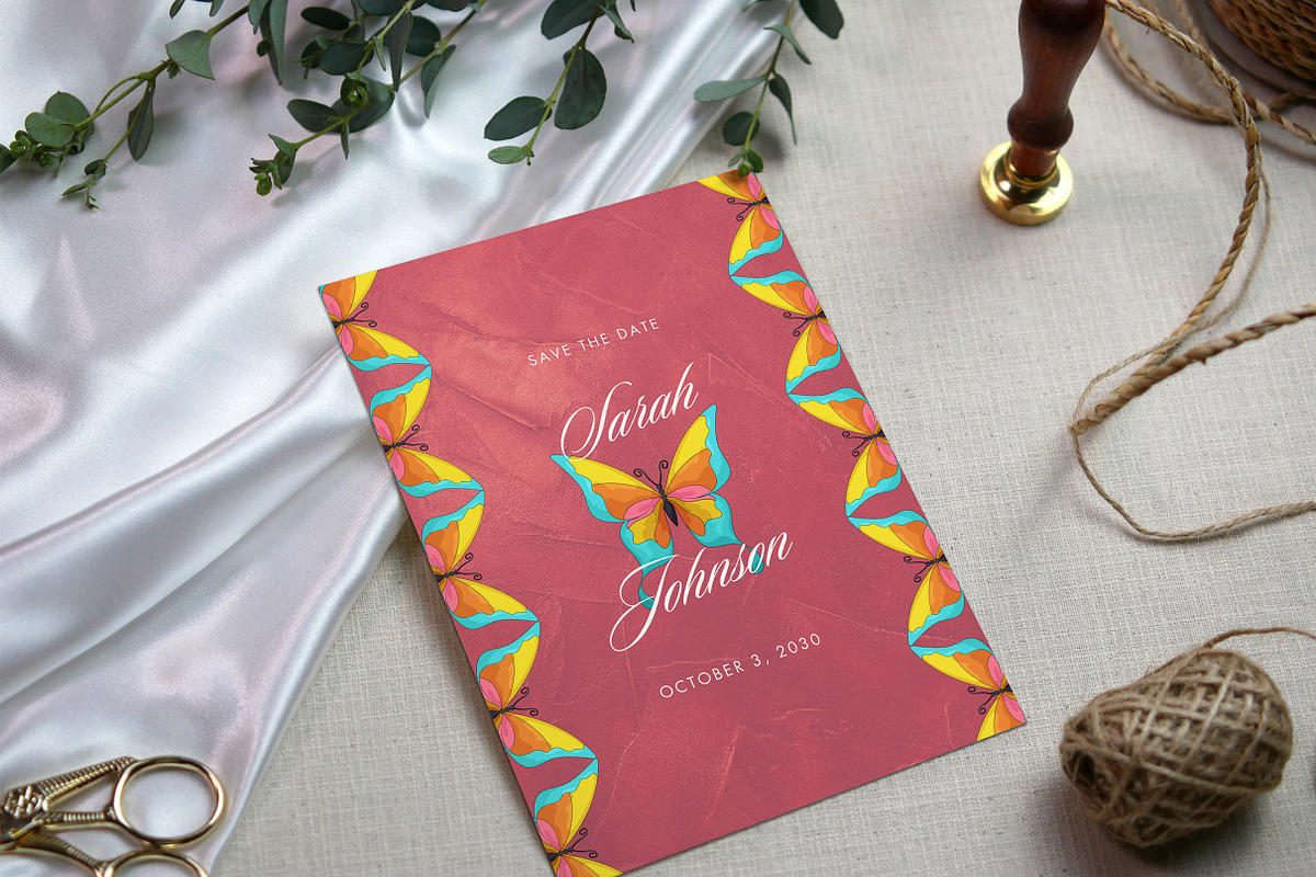 Butterfly Wedding Invite Template, an Invitation Template by InvitingStorys (Photo 4 of 11)