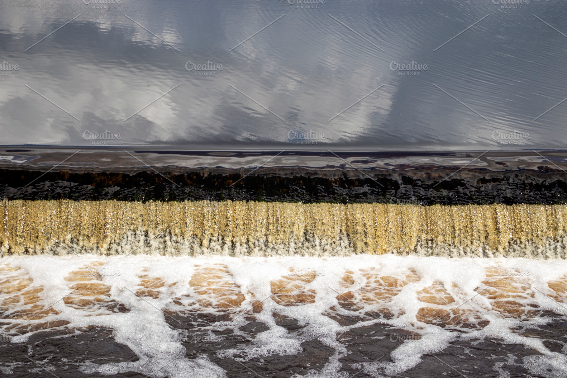 Tiny waterfall on a river, close-up., an Abstract Photo by Schreibikus