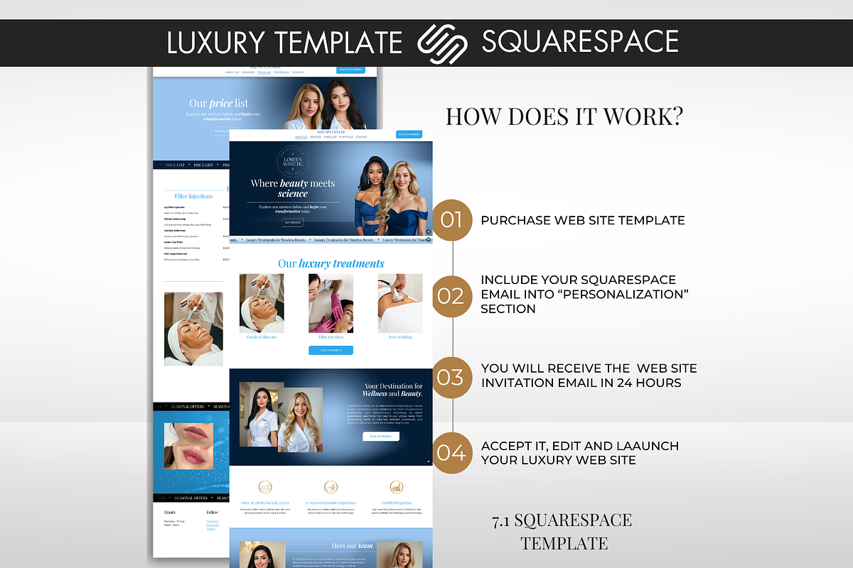 Medspa Website Squarespace Templates, a Squarespace Template by Design Pro Templates (Photo 6 of 7)