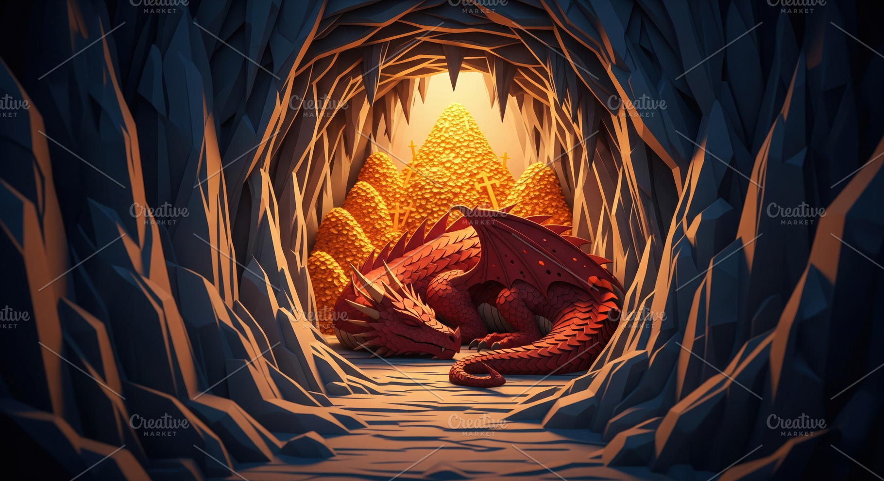 Papercut Dragon's Treasure Lair, a Photo by Virgo Studio