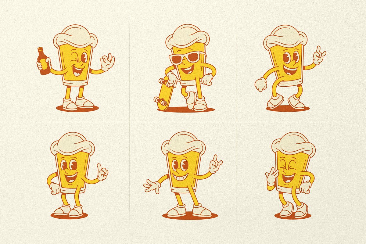 Beer Glass Cartoon Mascot Character, a Food Illustration by Vasya Kobelev (Photo 3 of 8)