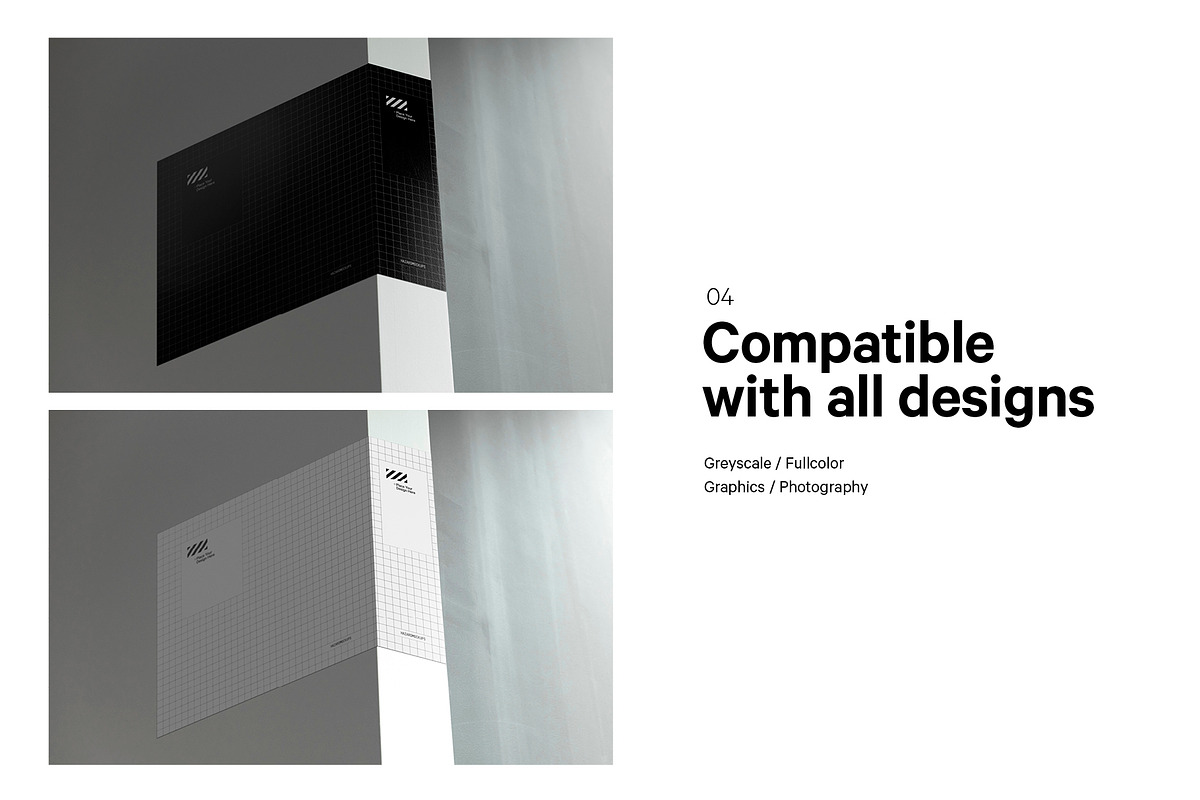Double Corner Signage Mockup