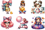 Watercolor Quirky Girl Clipart Bundl, an Illustration by DreamArtGraphic (Thumbnail 2 of 4)