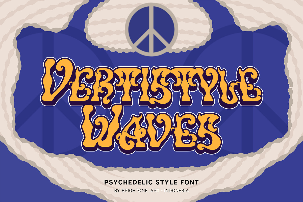 VERTISTYLE WAVES - Psychedelic Style, a Serif Font by Brightone (Photo 1 of 9)