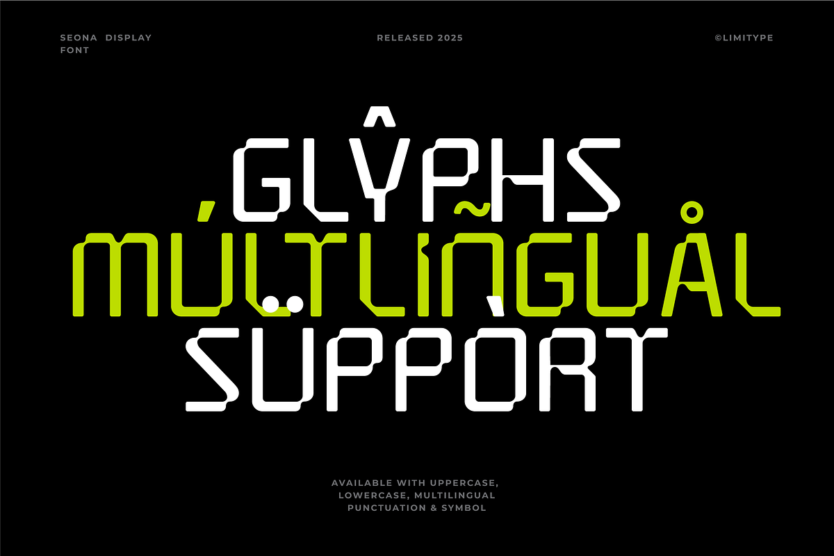 Seona - Futuristic Font, a Sans Serif Font by limitype (Photo 5 of 10)