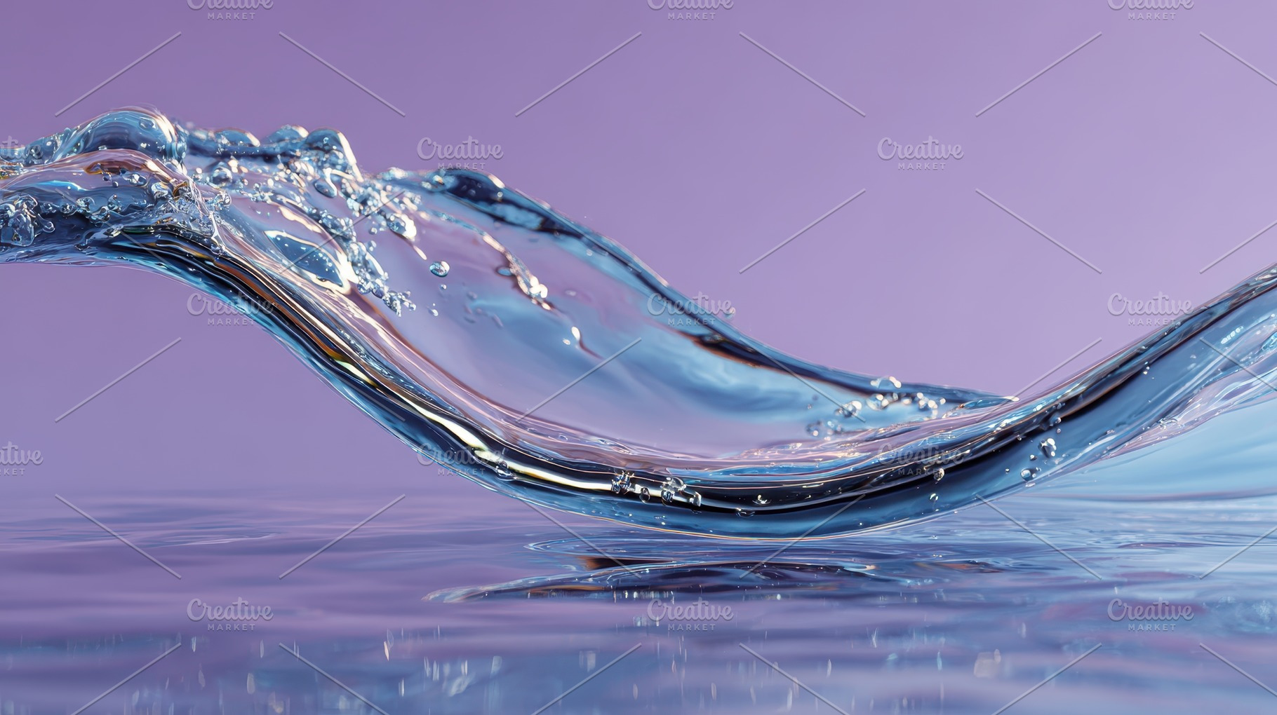 Water wave flowing purple background, a Photo by Pixeness Studio