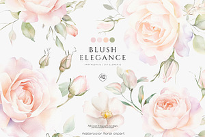 blush elegance floral clipart png, a Decorative Illustration by Patishop Art