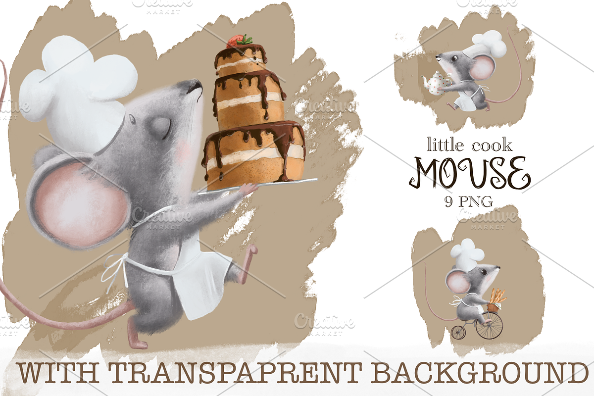 Cooking Clipart Mouse Chef, an Animal Illustration by sheincar (Photo 1 of 5)