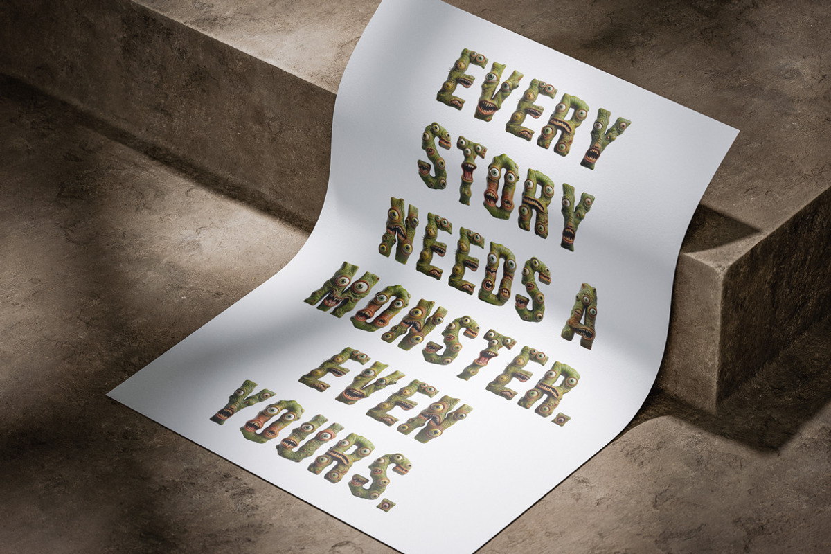 Ugly Monster Font, a Sans Serif Font by Handmadefont (Photo 9 of 10)