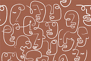 Outline brush hand drawn faces eps, a Decorative Illustration by Mary P (Thumbnail 4 of 4)