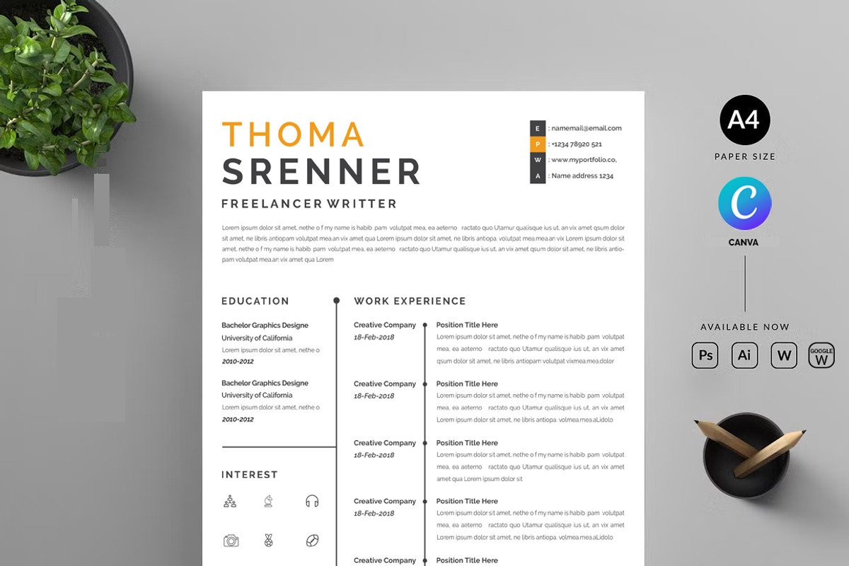 Resume Template Pack | Word, Pages, a Resume Template by Blackcloud_Creations (Photo 4 of 7)