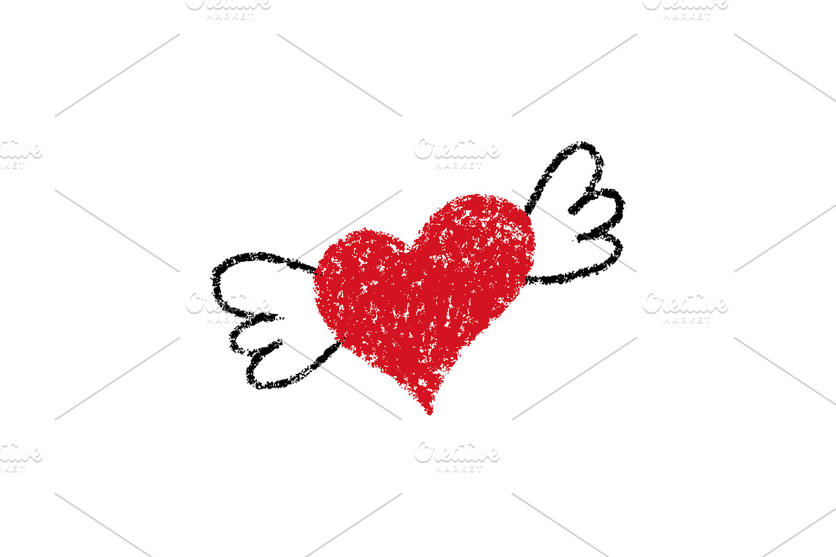 Crayon Doodle Hearts, an Object Graphic by Elena Pimukova (Photo 2 of 36)
