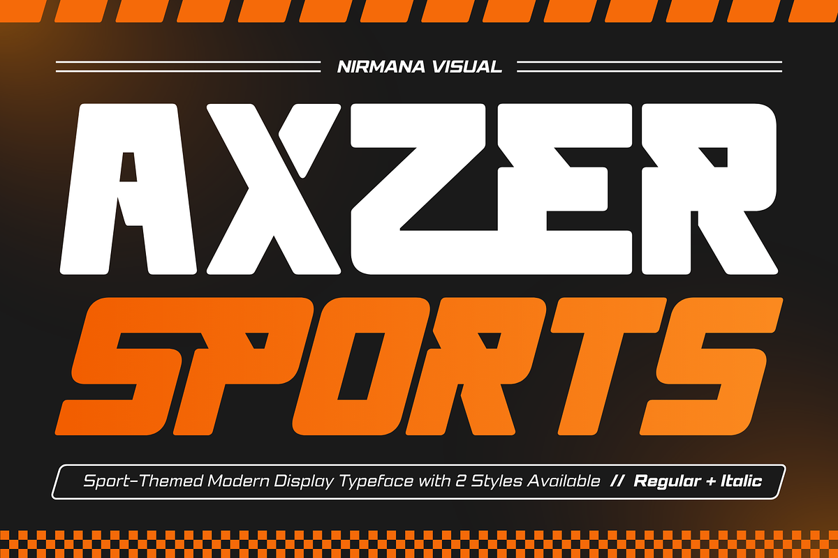 AxzerSports - Automotive Racing Logo, a Sans Serif Font by Nirmana Visual (Photo 1 of 15)