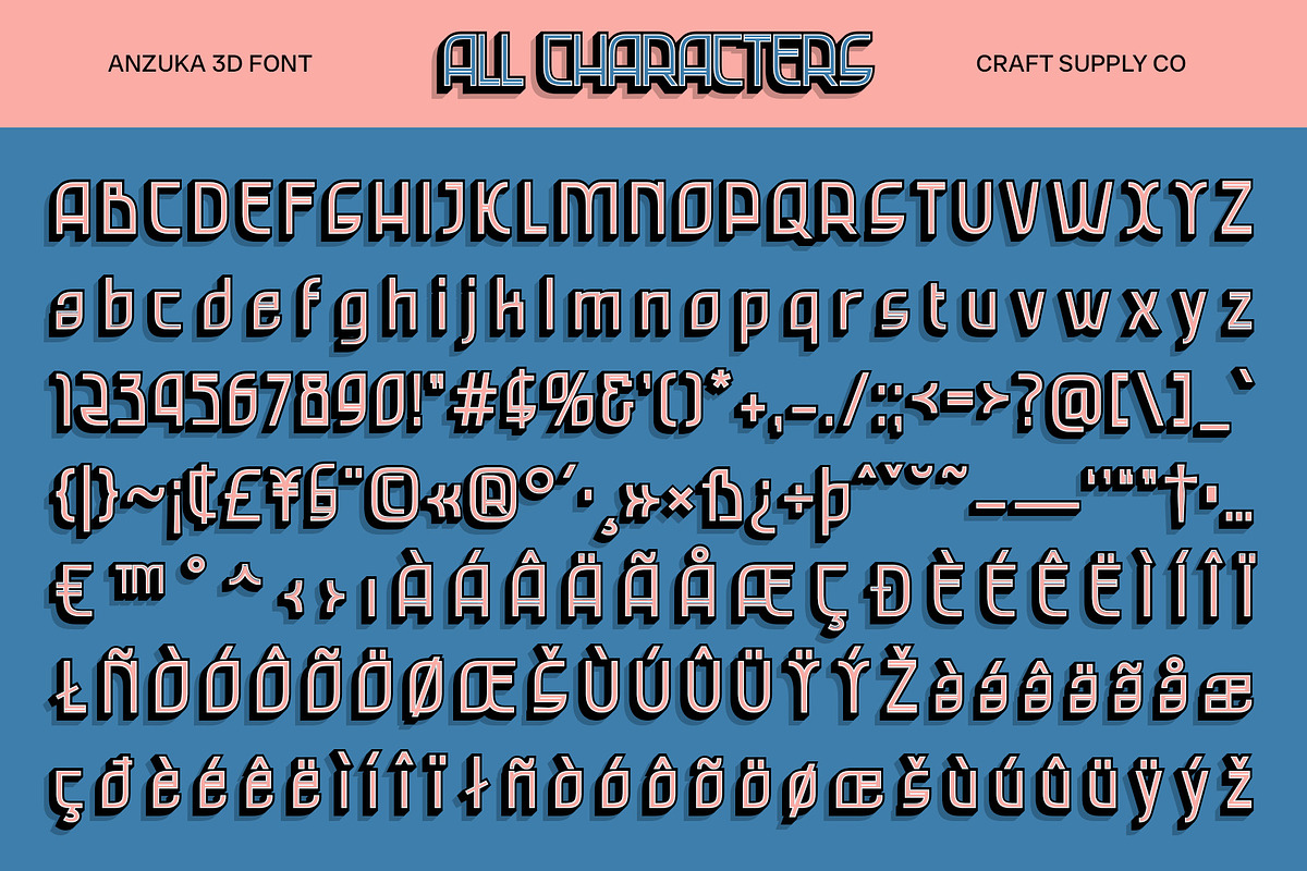 Anzuka 3D, a Sans Serif Font by Craft Supply Co. (Photo 8 of 8)