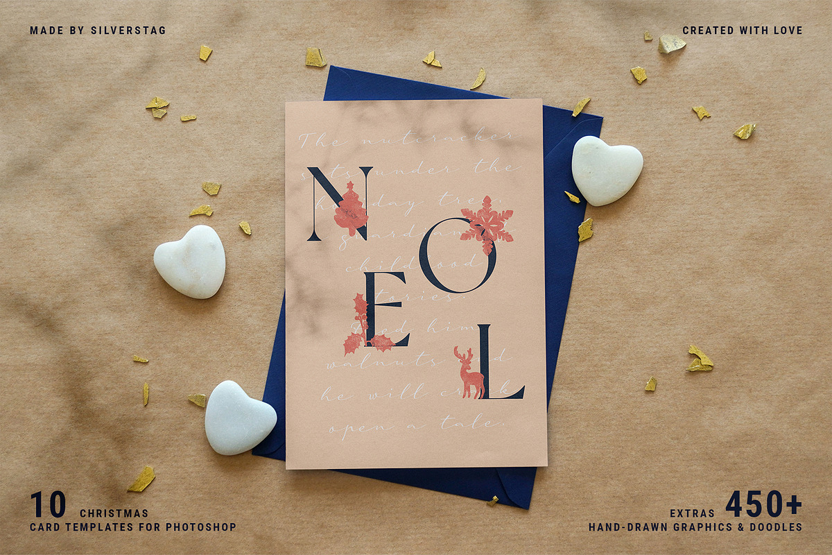 Christmas Card Templates & Extras, a Card Template by SilverStag Type Foundry (Photo 4 of 20)