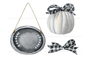 Watercolor buffalo plaid halloween, a Seasonal Illustration by ArtfulStudio (Thumbnail 7 of 8)