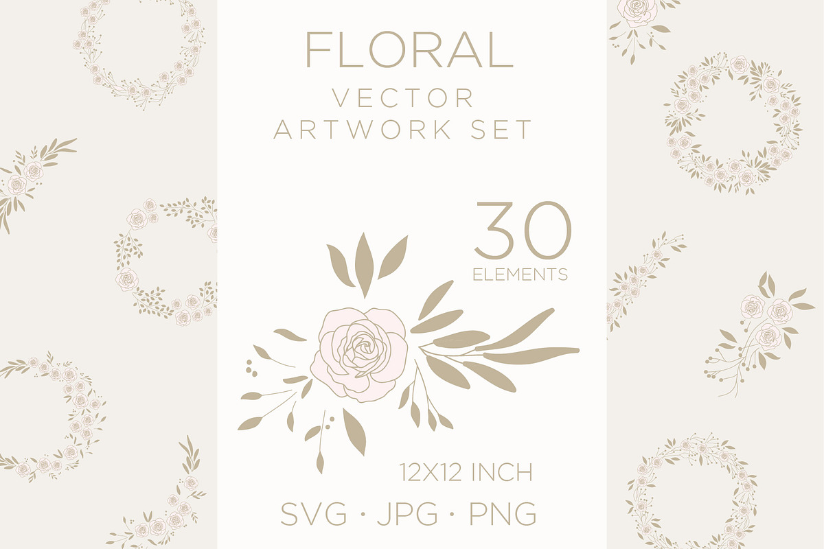 30 floral frames, rose flower, an Illustration by Bloom21Art (Photo 1 of 5)