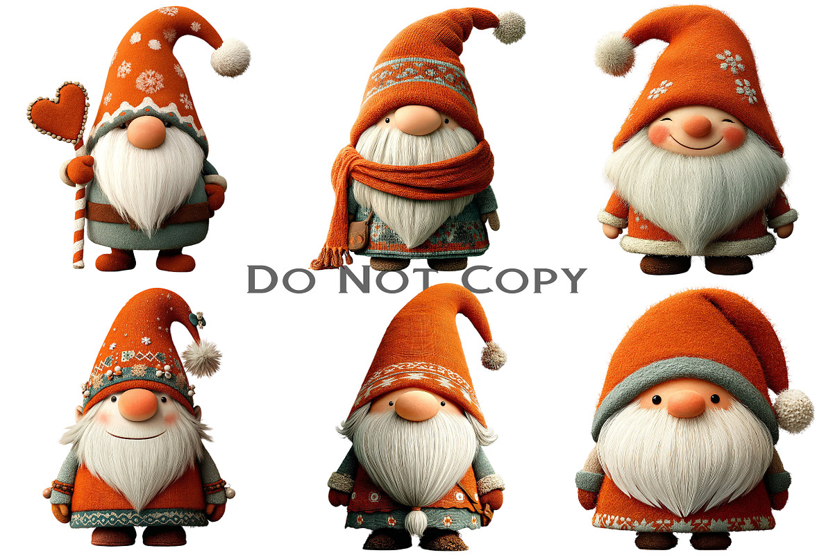 Whimsical Christmas Gnome Clipart, an Illustration by Craft Nest (Photo 8 of 10)