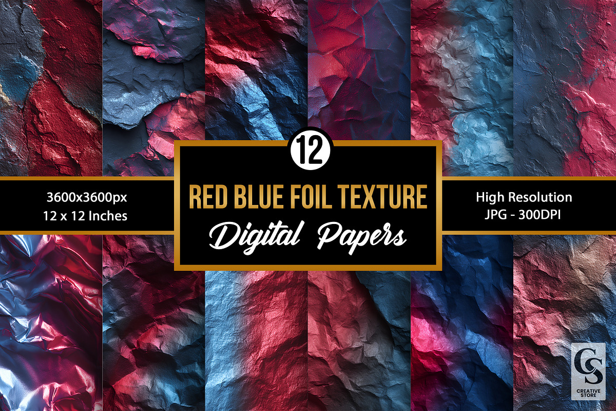 Red Blue Foil Texture Background, a Texture Graphic by Creative Store (Photo 1 of 5)