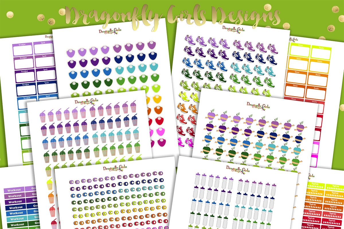 80 Page Rainbow Printable Stickers, a Graphic by Dragonfly Girls Designs (Photo 4 of 9)