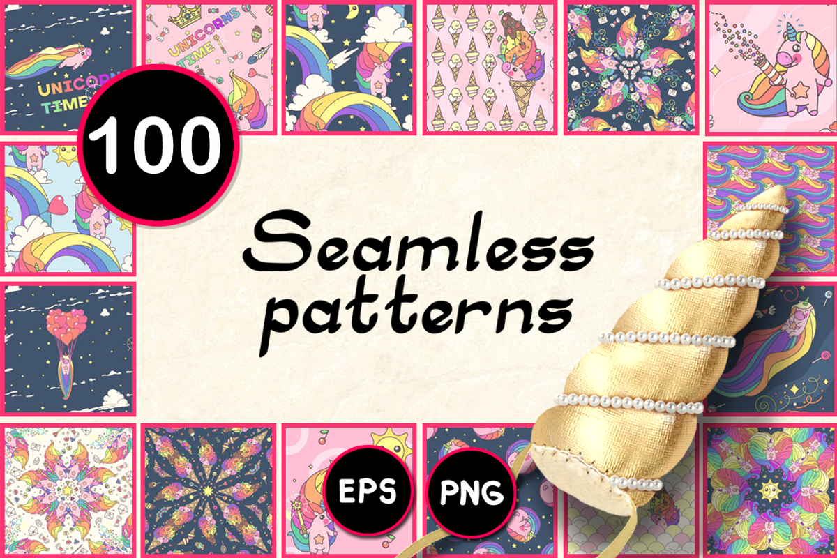 vector BIG seamless patterns SET u, a Pattern Graphic by WINDmade (Photo 1 of 10)