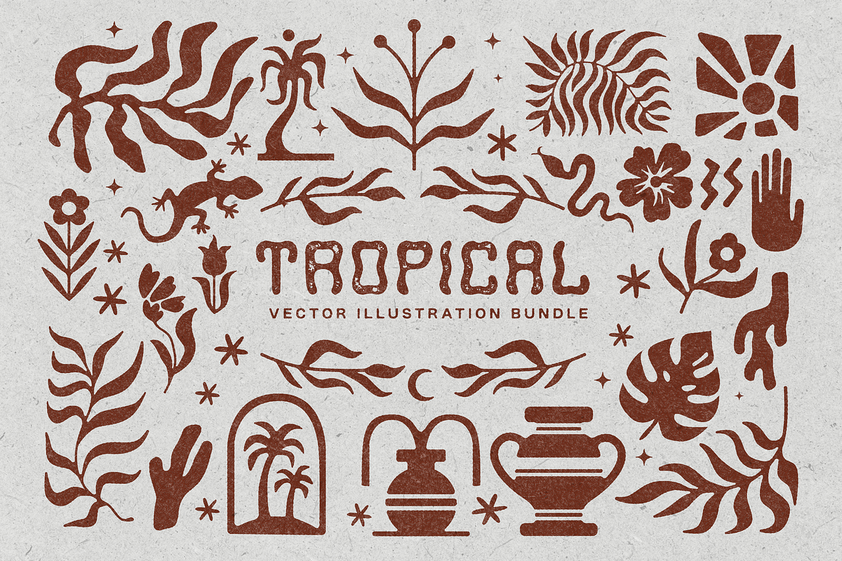 Tropical Vector Illustrations, a Decorative Illustration by GRPXSTORE (Photo 1 of 7)