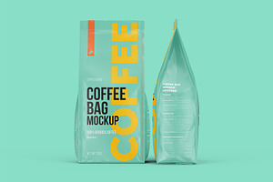 Coffee Pouches Mockups. 11 PSD