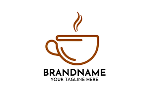 Cafe Coffee Cup Logo Design Vector, a Branding & Logo Template by Megafox Studio