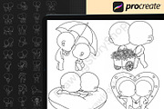 100 Procreate Chibi Couple Stamp, a Brush Add-On by DrawingStoryShop (Thumbnail 6 of 6)