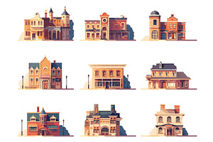 Set of colorful old american style, an Object Illustration by LadadikArt