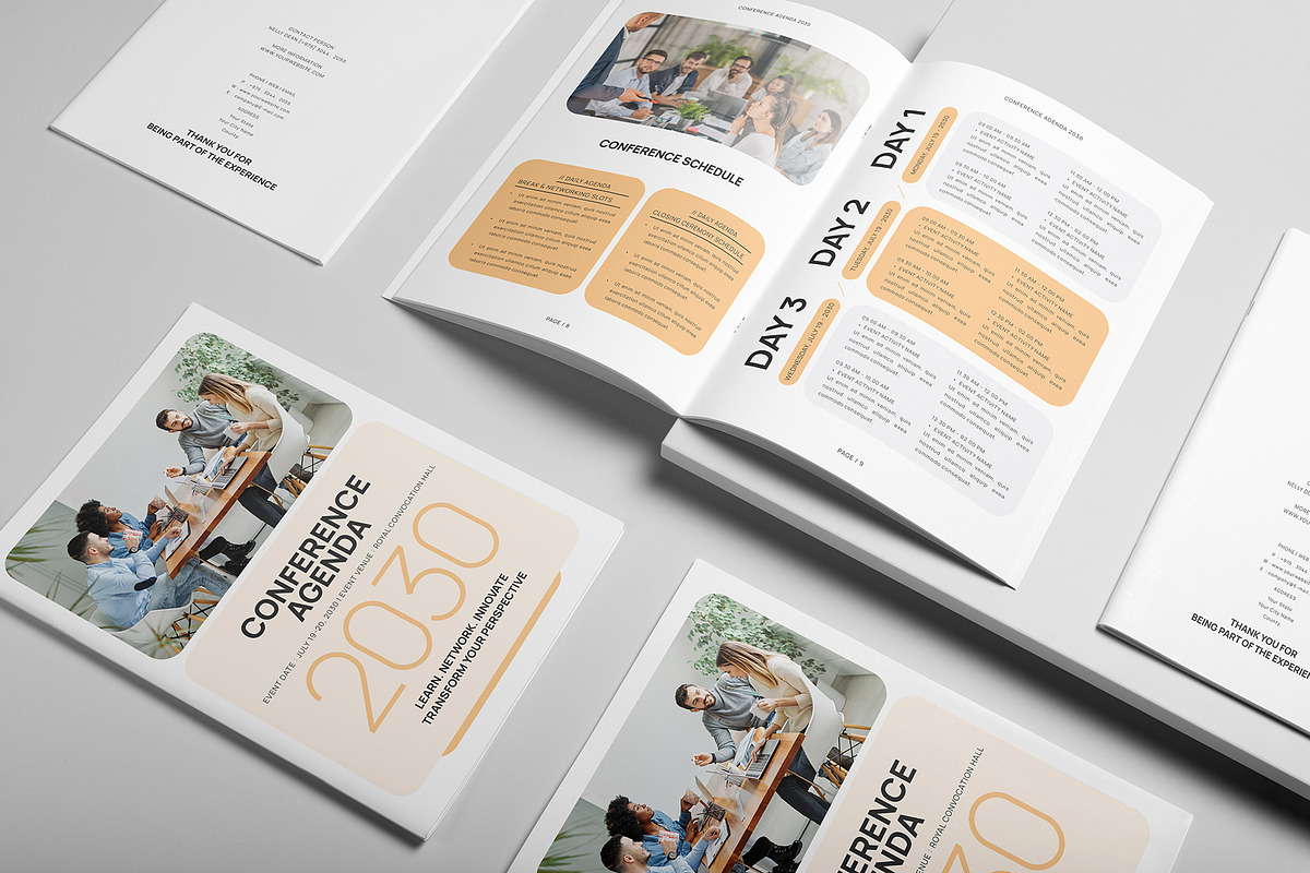 Conference Agenda Template, a Brochure Template by Designsoul14 (Photo 3 of 10)