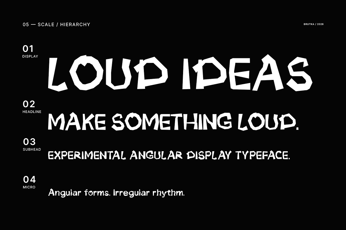 BRUTKA - Experimental Display Font, a Handwritten Font by Hasbi Creative (Photo 5 of 12)