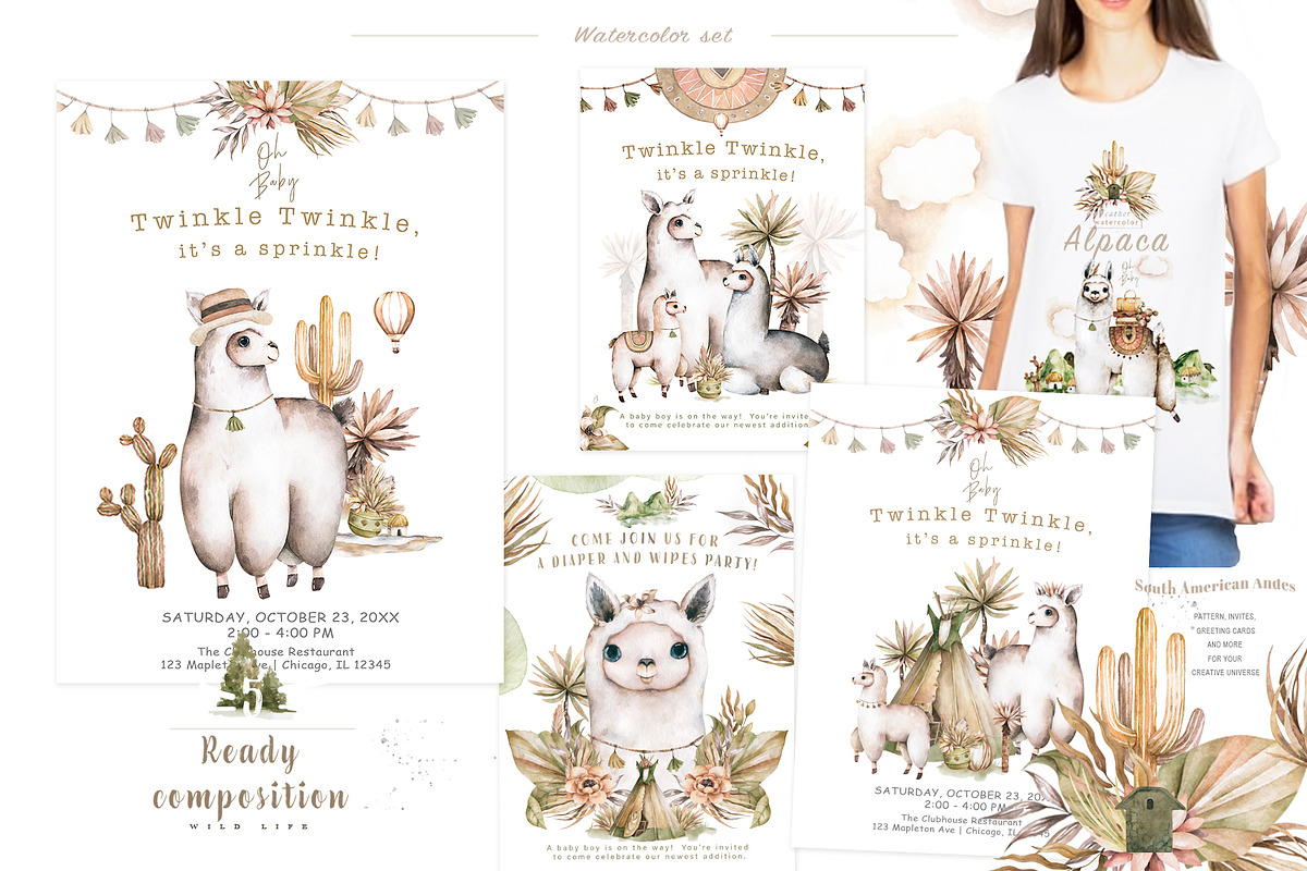 Alpaca Cute WildLife Watercolor Set, an Animal Illustration by Ann Art Houze (Photo 8 of 12)