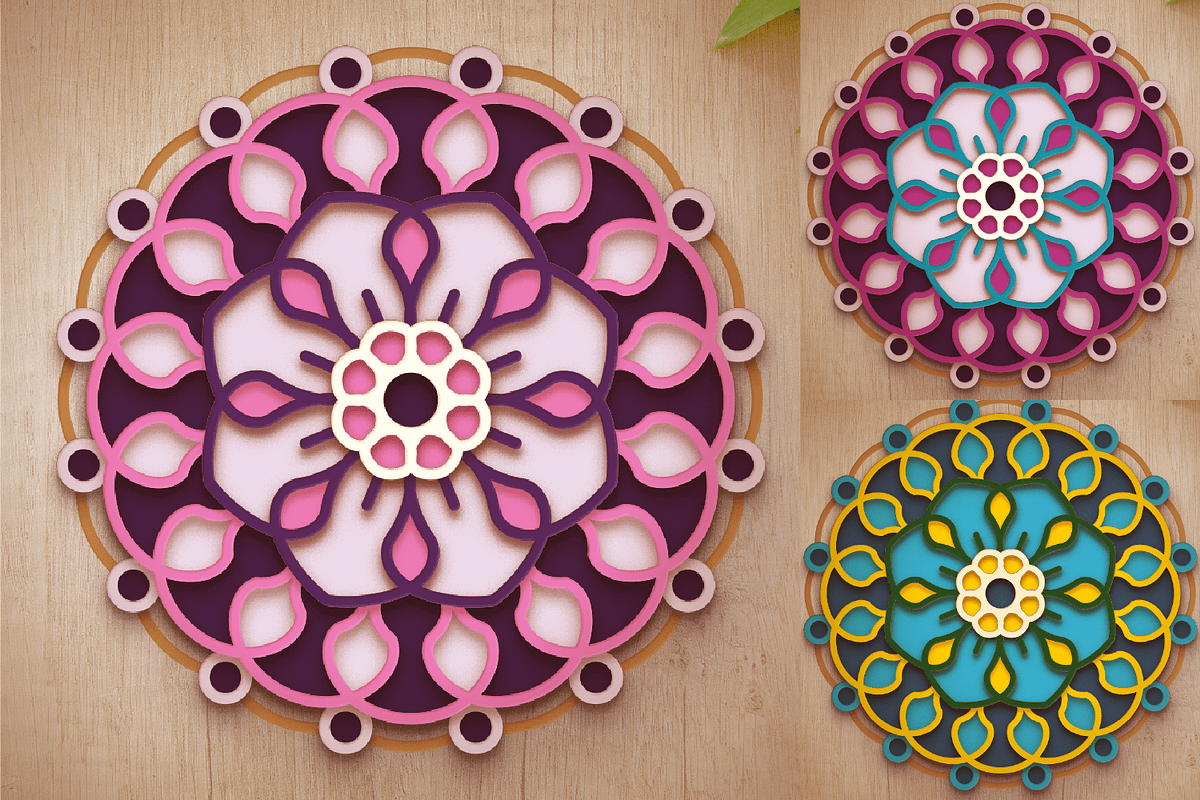 3D Orchid Flower Mandala - SVG Cut F, an Object Graphic by Arshad Ali (Photo 5 of 8)