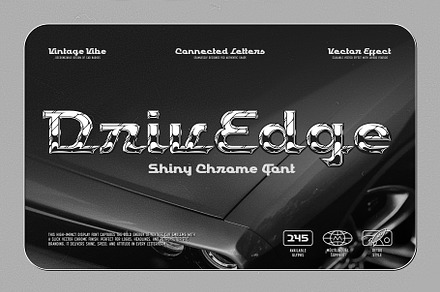 DrivEdge - Shiny Chrome Font