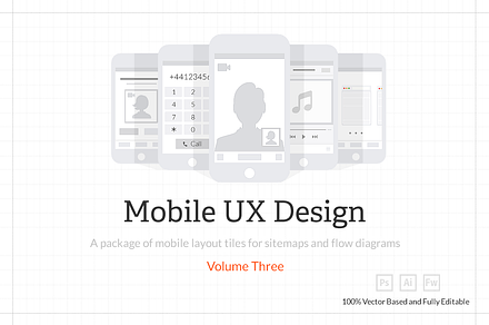 Mobile UX Design Tiles V2 | Device Mockups ~ Creative Market