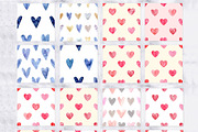 Watercolor Hearts Cliparts, Patterns, a Pattern Graphic by Slastick (Thumbnail 3 of 7)