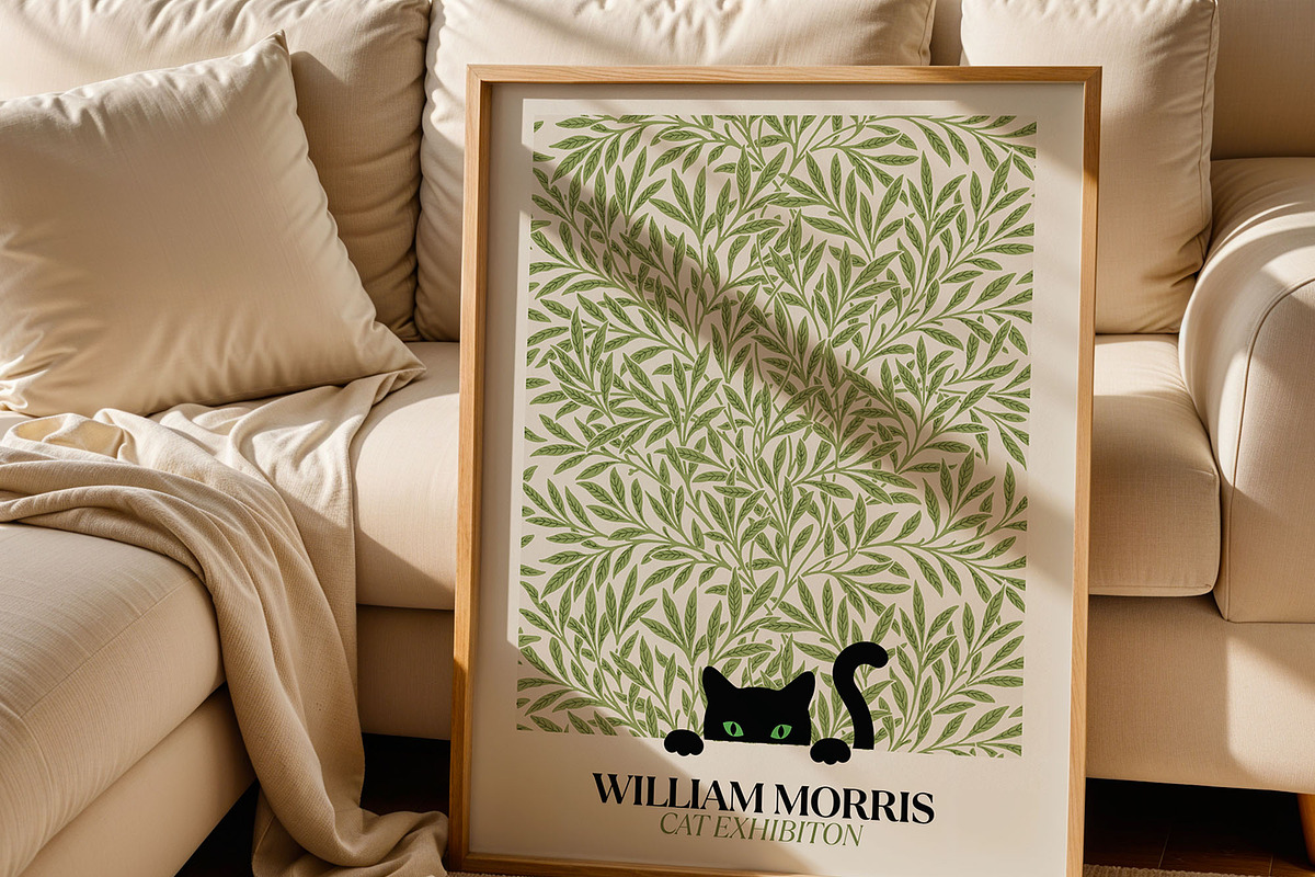 William Morris Cat Print, an Illustration by elfy creative (Photo 4 of 4)