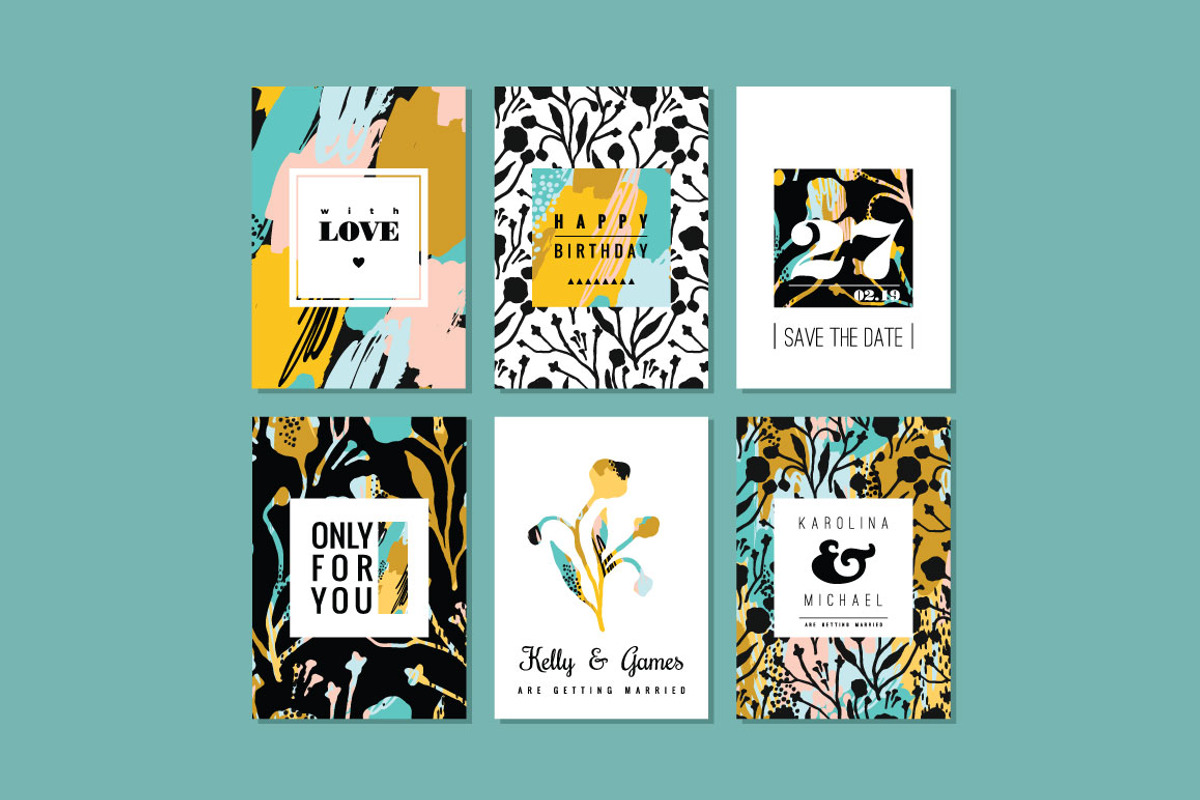 30 templates with abstract flowers., a Decorative Illustration by Nadia Grapes (Photo 4 of 6)