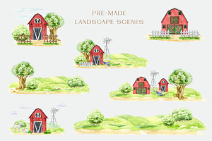 Farm Animals & Birds Hand Drawn Set