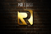 3D Golden Logo on Brick Wall - Mocku, a Branding & Logo Template by yokbisayok (Thumbnail 1 of 3)