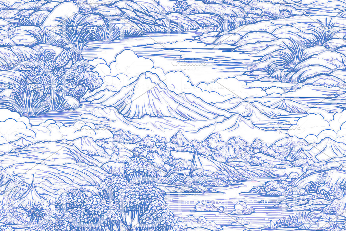 SUBLIME SCENERY. Seamless Bundle, a Texture Illustration by RefinedFantasyStudio (Photo 8 of 9)
