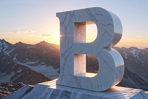 Marble letter B sculpture, an Illustration by wavebreak