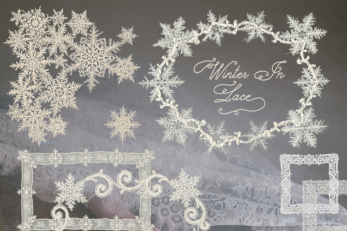 Winter in Lace: Collage Kit, an Object Graphic by Purple (Photo 5 of 8)