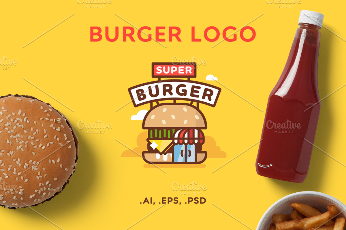 Super burger logo, a Branding & Logo Template by Dima&Leta Stolz (Photo 1 of 7)