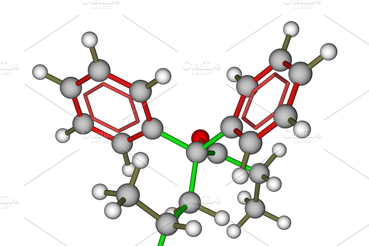 Molecule of methadone, an Illustration by Leonid Andronov