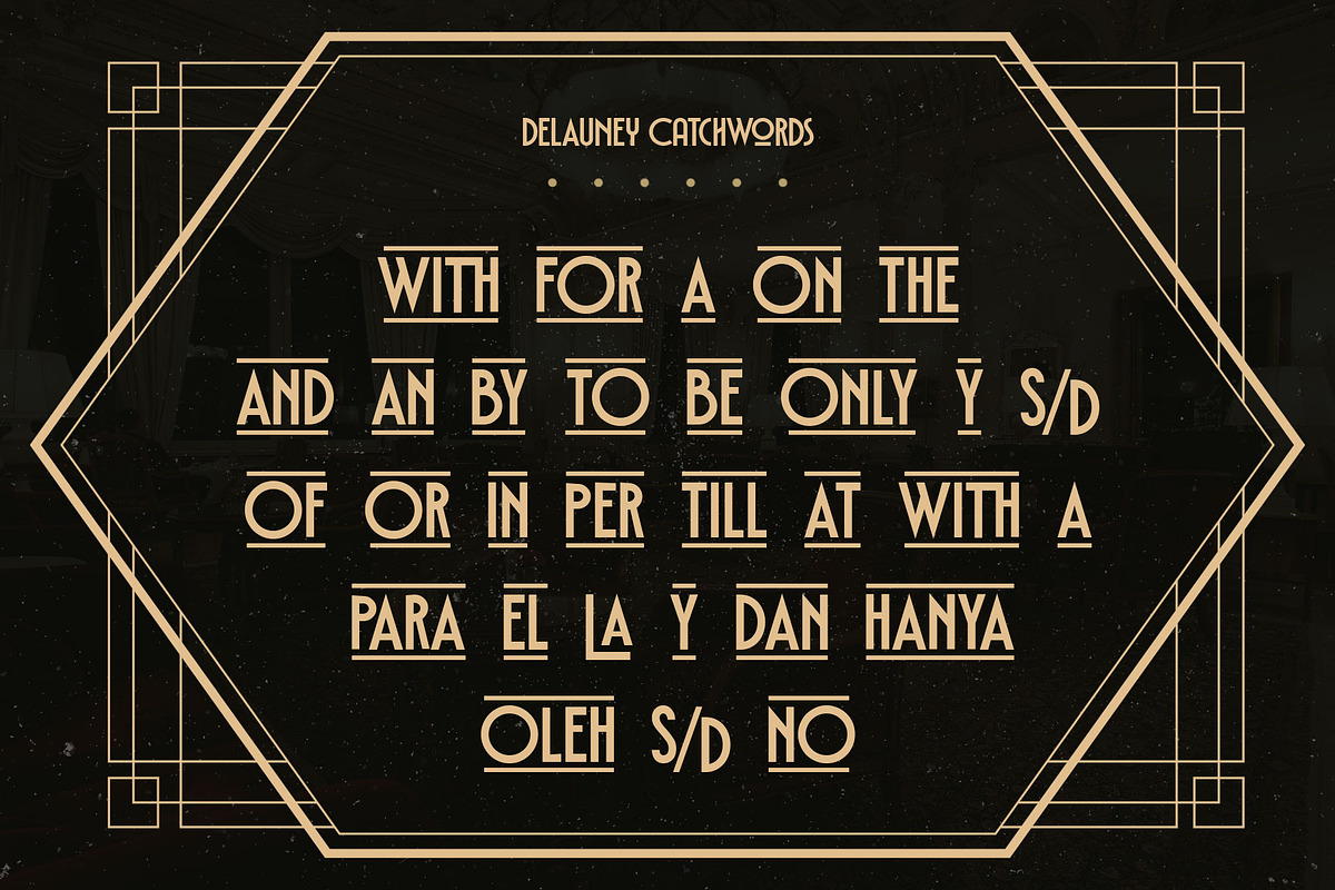Delauney - Art Deco Font, a Serif Font by Arterfak Project (Photo 12 of 13)