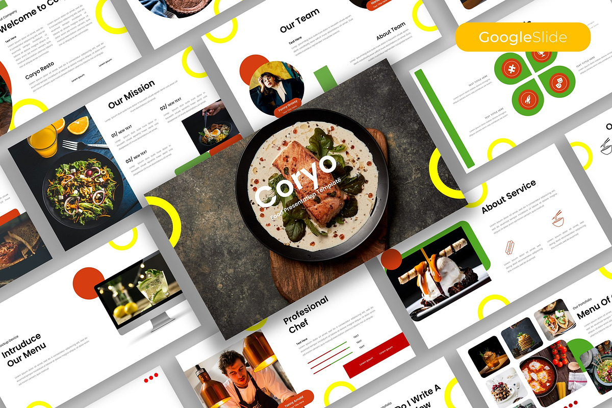 Coryo – Food Google Slide Template, a Presentation Template by kreatifreya (Photo 1 of 5)