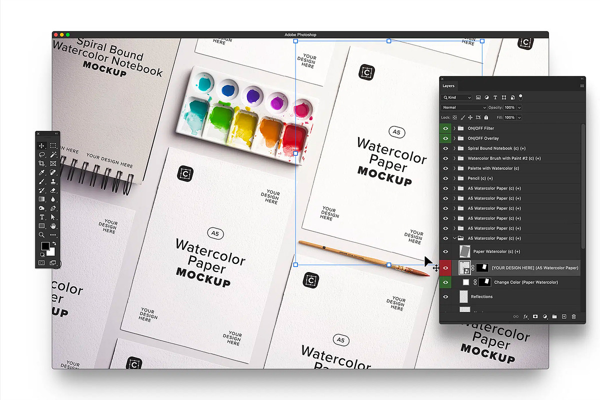 Watercolor Paper Mockup Layout, a Product Mockup by Custom Scene (Photo 7 of 10)