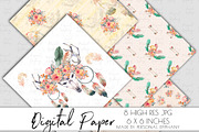 boho chic digital paper, boho dream, a Pattern Graphic by Personal Epiphany (Thumbnail 2 of 3)